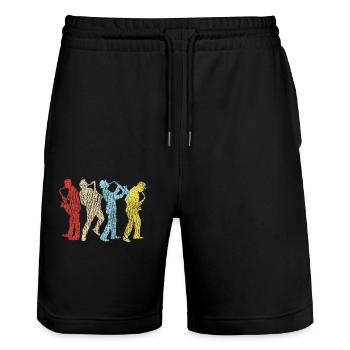 Saxophone Retro Vintage - Stanley/Stella Unisex Bio Joggingshorts Trainer  - Schwarz - Vorne - Nik (191cm) & Marisol (170cm)