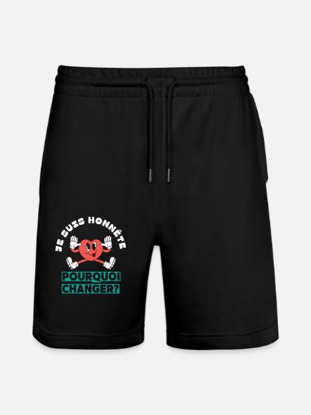 I'm honest why change - Stanley/Stella Trainer Unisex Organic Jogging Shorts - black