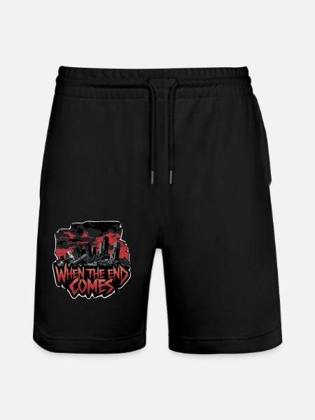 ALS HET EINDE KOMT - Stanley/Stella uniseks bio-joggingshorts Mover  - zwart