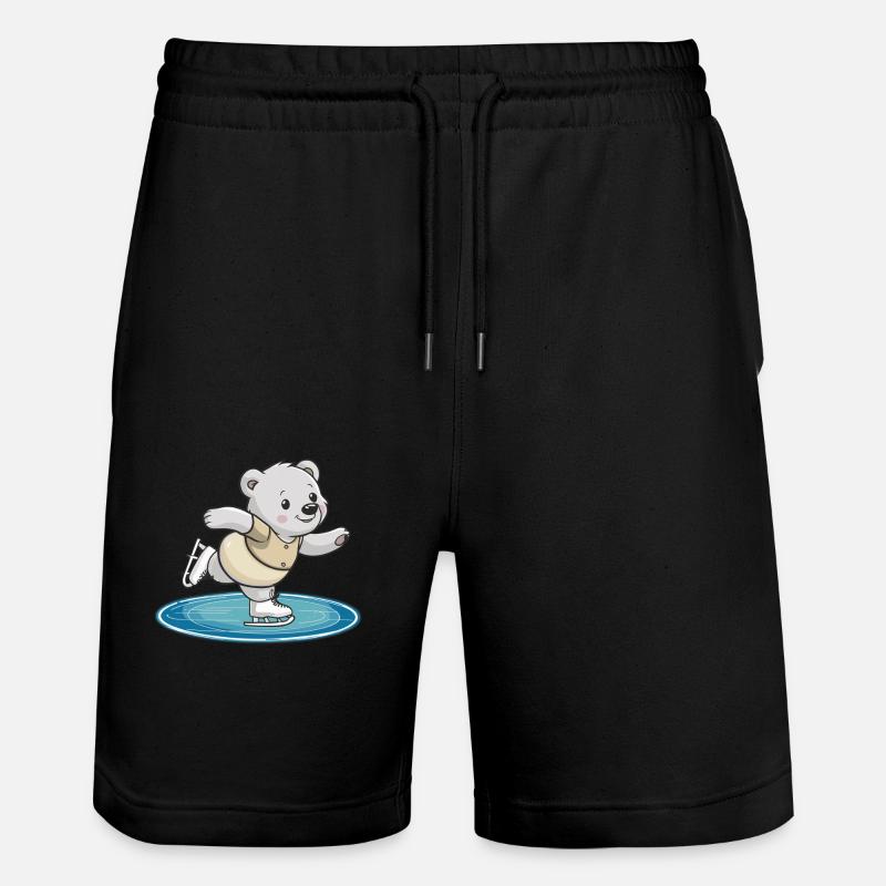 Ours patineur sur glace - Short de jogging bio TRAINER Stanley/Stella unisexe - noir