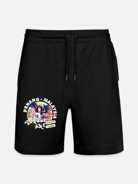 Mural in Penang - Stanley/Stella Trainer Unisex Organic Jogging Shorts - black