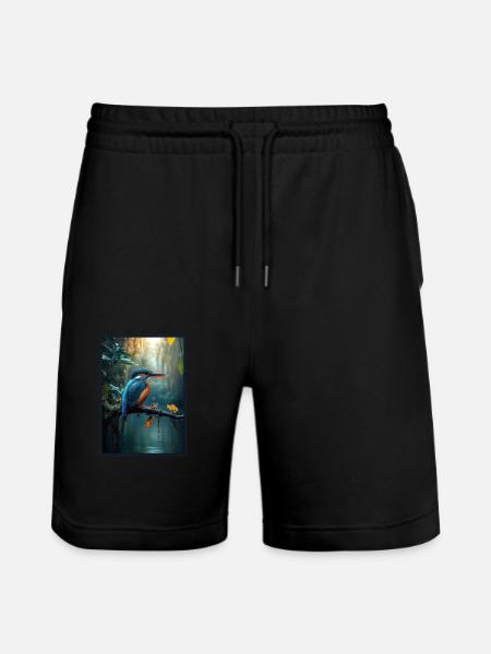 Kingfishers Kingfisher - Stanley/Stella Trainer Unisex Organic Jogging Shorts - black