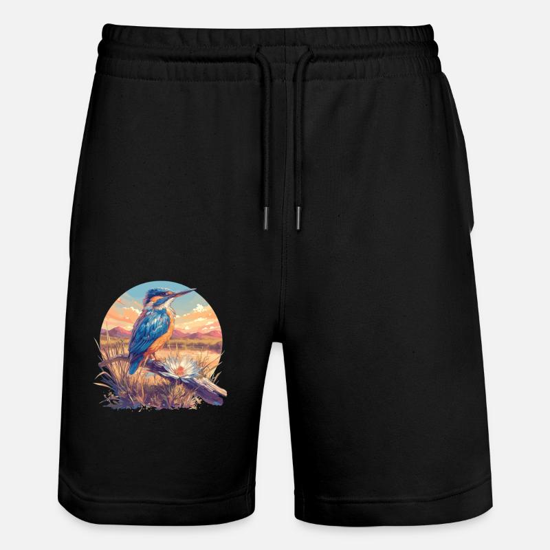 Eisvögel Eisvogel - Stanley/Stella Unisex Bio Joggingshorts Trainer  - Schwarz