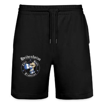 Heidenheim Ehre Stolz Tradition No II - Stanley/Stella Unisex Bio Joggingshorts Trainer  - Schwarz - Vorne - Nik (191cm) & Marisol (170cm)