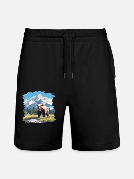 Kodiak Bear Kodiak Bear - Stanley/Stella Trainer Unisex Organic Jogging Shorts - black