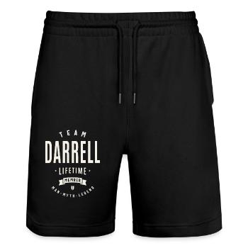 Membre à vie de l’équipe Darrell Funny Name Darrell - Short de jogging bio TRAINER Stanley/Stella unisexe - noir - Devant - Nik (191cm) & Marisol (170cm)
