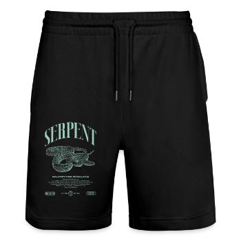Gardien de reptiles python réticulé Streetwear - Short de jogging bio TRAINER Stanley/Stella unisexe - noir - Devant - Nik (191cm) & Marisol (170cm)