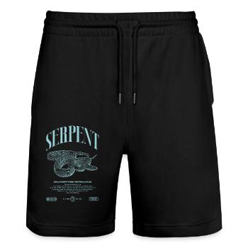 Gardien de reptiles python réticulé Streetwear - Short de jogging bio TRAINER Stanley/Stella unisexe - noir - Devant - Nik (191cm) & Marisol (170cm)