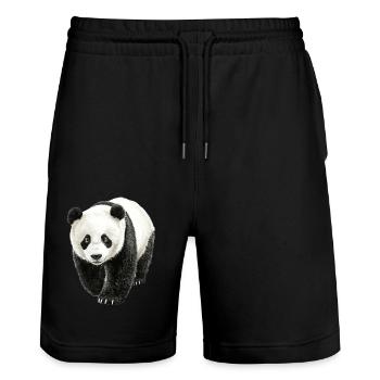 Panda - Stanley/Stella Unisex Bio Joggingshorts Trainer  - Schwarz - Vorne - Nik (191cm) & Marisol (170cm)