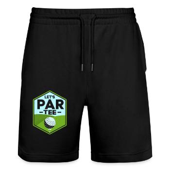 Let's Par Tee Golf Golfer - Stanley/Stella Unisex Bio Joggingshorts Trainer  - Schwarz - Vorne - Nik (191cm) & Marisol (170cm)