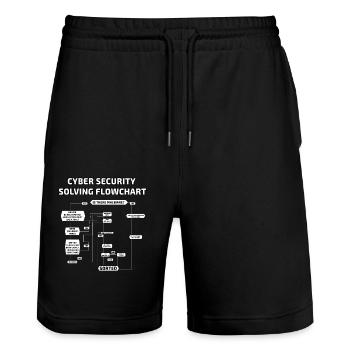 Flussdiagramm zur Lösung der Cybersicherheit - Stanley/Stella Unisex Bio Joggingshorts Trainer  - Schwarz - Vorne - Nik (191cm) & Marisol (170cm)