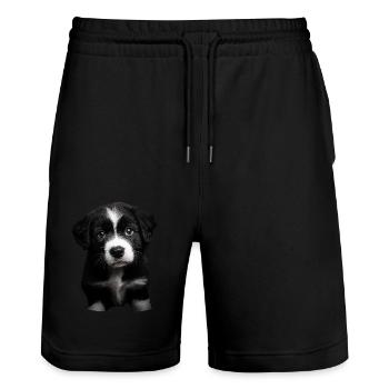 Berner Sennenhund - Stanley/Stella Unisex Bio Joggingshorts Trainer  - Schwarz - Vorne - Nik (191cm) & Marisol (170cm)