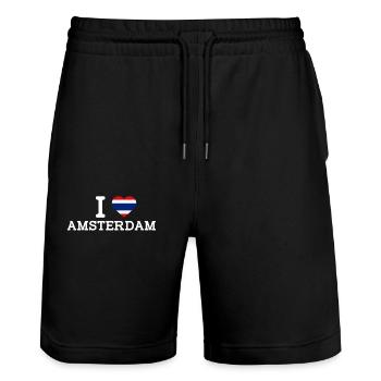 J’aime Amsterdam Thaïlande Lover Cool Heart Flag - Short de jogging bio TRAINER Stanley/Stella unisexe - noir - Devant - Nik (191cm) & Marisol (170cm)