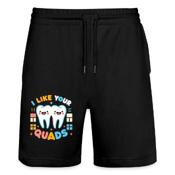 I Like Your Quads 13 - Stanley/Stella Unisex Bio Joggingshorts Trainer  - Schwarz - Vorne - Nik (191cm) & Marisol (170cm)