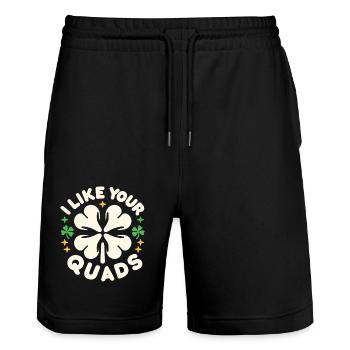 I Like Your Quads 14 - Stanley/Stella Unisex Bio Joggingshorts Trainer  - Schwarz - Vorne - Nik (191cm) & Marisol (170cm)