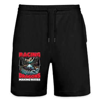 Dragon Boating Racing Dragons Making Water Sports - Stanley/Stella Trainer Unisex Organic Jogging Shorts - black - Front - Nik (191cm) & Marisol (170cm)
