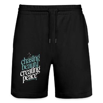 Libra Zodiac Sign: Seeking Beauty, Peace - Stanley/Stella Trainer Unisex Organic Jogging Shorts - black - Front - Nik (191cm) & Marisol (170cm)