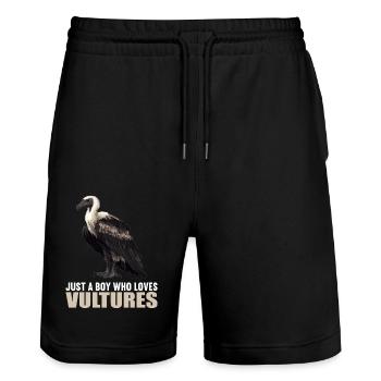 Vulture Geier - Stanley/Stella Unisex Bio Joggingshorts Trainer  - Schwarz - Vorne - Nik (191cm) & Marisol (170cm)