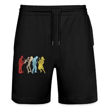 Saxophone Retro Vintage - Stanley/Stella Trainer Unisex Organic Jogging Shorts - black - Front - Nik (191cm) & Marisol (170cm)
