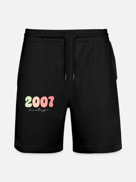 Birthday Year of birth 2007 - Stanley/Stella Trainer Unisex Organic Jogging Shorts - black