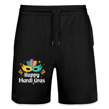 Joyeux Mardi Gras - Short de jogging bio TRAINER Stanley/Stella unisexe - noir - Devant - Nik (191cm) & Marisol (170cm)