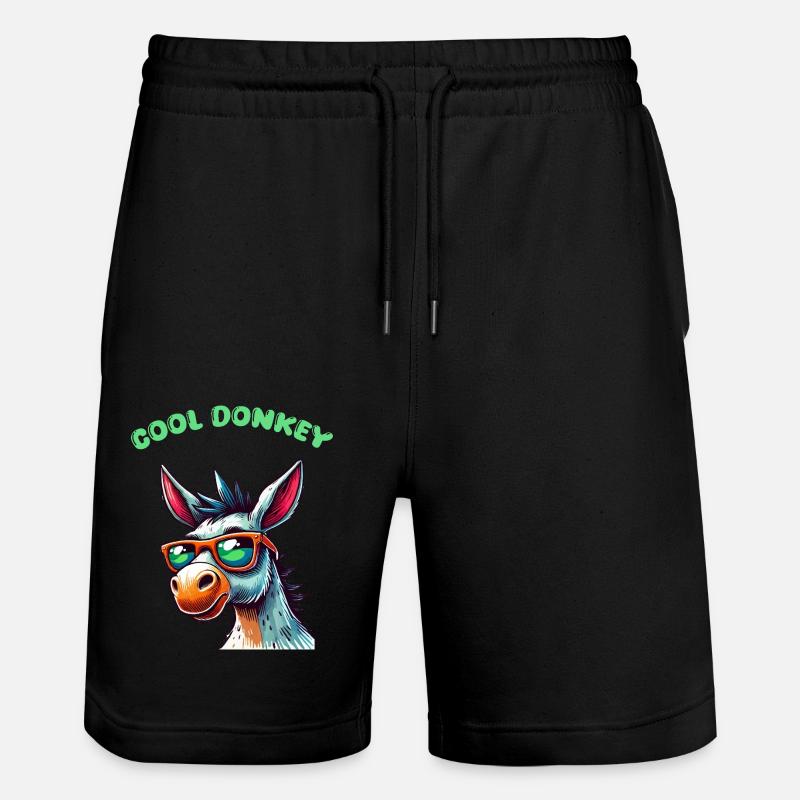 Âne Bande Dessinée Cool - Short de jogging bio TRAINER Stanley/Stella unisexe - noir