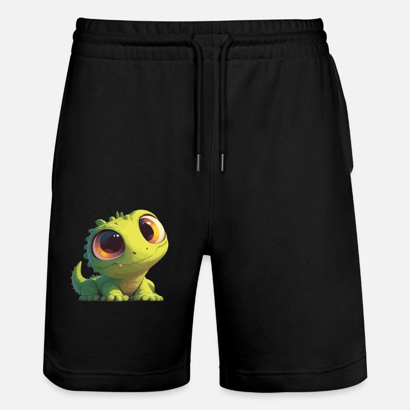 Eidechsen Eidechse - Stanley/Stella Unisex Bio Joggingshorts Trainer  - Schwarz