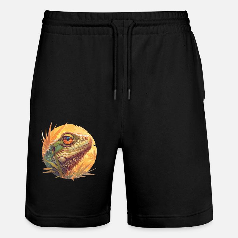 Eidechsen Eidechse - Stanley/Stella Unisex Bio Joggingshorts Trainer  - Schwarz