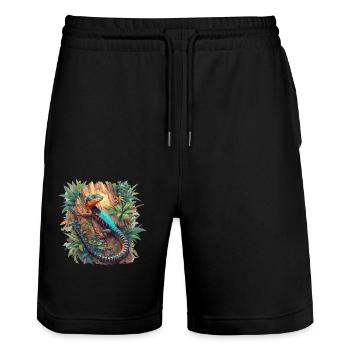 Lézards Lézard - Short de jogging bio TRAINER Stanley/Stella unisexe - noir - Devant - Nik (191cm) & Marisol (170cm)