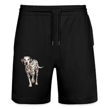 Dalmatiner - Stanley/Stella Unisex Bio Joggingshorts Trainer  - Schwarz - Vorne - Nik (191cm) & Marisol (170cm)