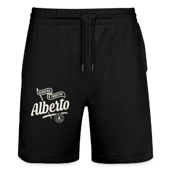 Nom Alberto Coutumier - Alberto - Short de jogging bio TRAINER Stanley/Stella unisexe - noir - Devant - Nik (191cm) & Marisol (170cm)