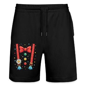 Costume de Clown - Carnaval Femmes Hommes - Short de jogging bio TRAINER Stanley/Stella unisexe - noir - Devant - Nik (191cm) & Marisol (170cm)