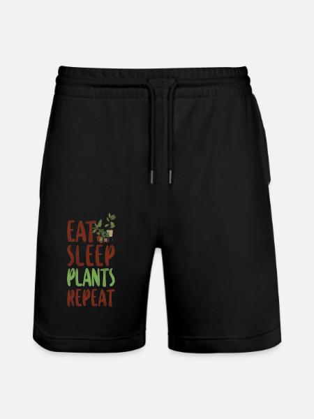 Plant Lover Gardening Eat Sleep - Stanley/Stella Trainer Unisex Organic Jogging Shorts - black