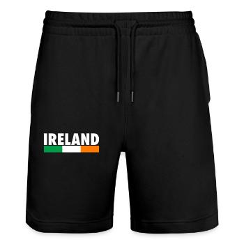 Ireland Ireland Irish Flag Proud Irishman - Stanley/Stella Trainer Unisex Organic Jogging Shorts - black - Front - Nik (191cm) & Marisol (170cm)