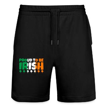Fier d’être irlandais Irlande Drapeau irlandais trèfle - Short de jogging bio TRAINER Stanley/Stella unisexe - noir - Devant - Nik (191cm) & Marisol (170cm)