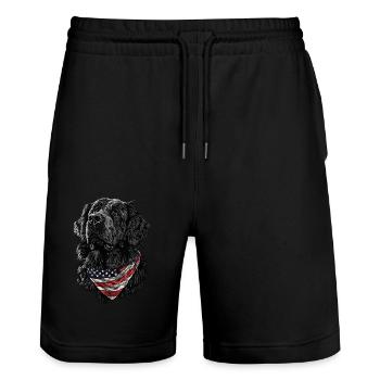 Neufundland - Stanley/Stella Unisex Bio Joggingshorts Trainer  - Schwarz - Vorne - Nik (191cm) & Marisol (170cm)