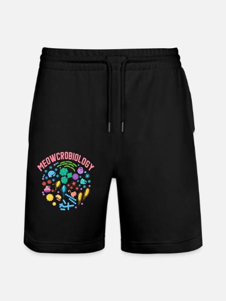 Meowcrobiology - Stanley/Stella Trainer Unisex Organic Jogging Shorts - black