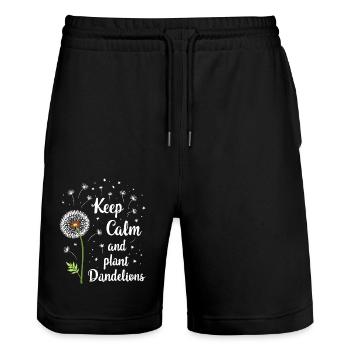 Dandelion Dandelion Lover Floral Floral - Short de jogging bio TRAINER Stanley/Stella unisexe - noir - Devant - Nik (191cm) & Marisol (170cm)