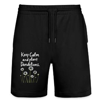 Dandelion Dandelion Lover Floral Floral - Short de jogging bio TRAINER Stanley/Stella unisexe - noir - Devant - Nik (191cm) & Marisol (170cm)