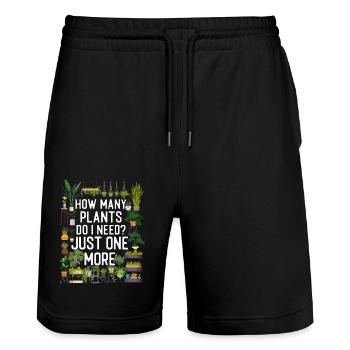 Plant Lover Gardening How Many - Stanley/Stella Unisex Bio Joggingshorts Trainer  - Schwarz - Vorne - Nik (191cm) & Marisol (170cm)