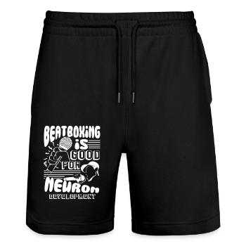 Beatboxer Beatboxing Is Good - Stanley/Stella Trainer Unisex Organic Jogging Shorts - black - Front - Nik (191cm) & Marisol (170cm)