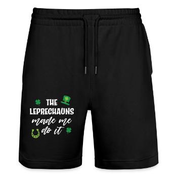 Die Kobolde haben mich dazu gebracht - Stanley/Stella Unisex Bio Joggingshorts Trainer  - Schwarz - Vorne - Nik (191cm) & Marisol (170cm)