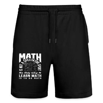 Math Teacher Math Gift - Stanley/Stella Trainer Unisex Organic Jogging Shorts - black - Front - Nik (191cm) & Marisol (170cm)
