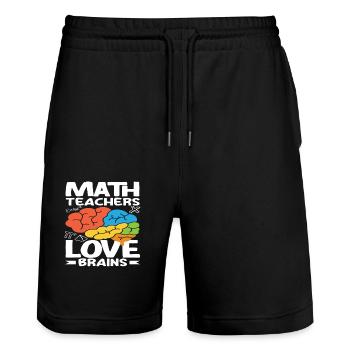 Math Teacher Math Gift - Stanley/Stella Trainer Unisex Organic Jogging Shorts - black - Front - Nik (191cm) & Marisol (170cm)
