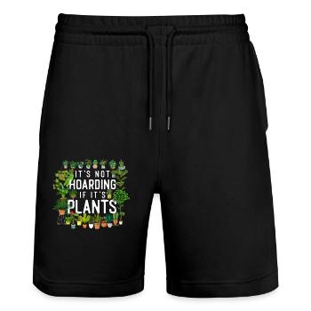 Plant Lover Gardening It's Not - Stanley/Stella Trainer Unisex Organic Jogging Shorts - black - Front - Nik (191cm) & Marisol (170cm)