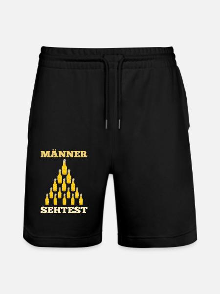Men's Eye Test Beer Saying - Stanley/Stella Trainer Unisex Organic Jogging Shorts - black