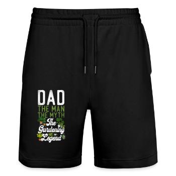 Plant Lover Gardening Dad Dad The - Stanley/Stella Trainer Unisex Organic Jogging Shorts - black - Front - Nik (191cm) & Marisol (170cm)