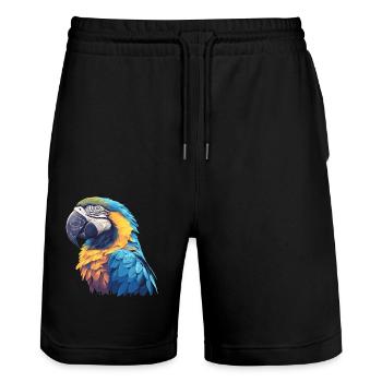 Macaw's Era - Stanley/Stella Trainer Unisex Organic Jogging Shorts - black - Front - Nik (191cm) & Marisol (170cm)
