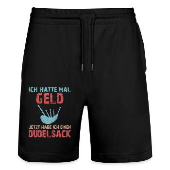 Dudelsackspieler Dudelsack Männer Geschenk - Stanley/Stella Unisex Bio Joggingshorts Trainer  - Schwarz - Vorne - Nik (191cm) & Marisol (170cm)