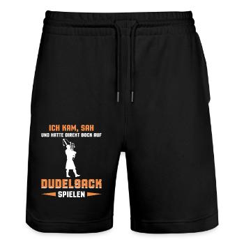 Dudelsackspieler Dudelsack Männer Geschenk - Stanley/Stella Unisex Bio Joggingshorts Trainer  - Schwarz - Vorne - Nik (191cm) & Marisol (170cm)